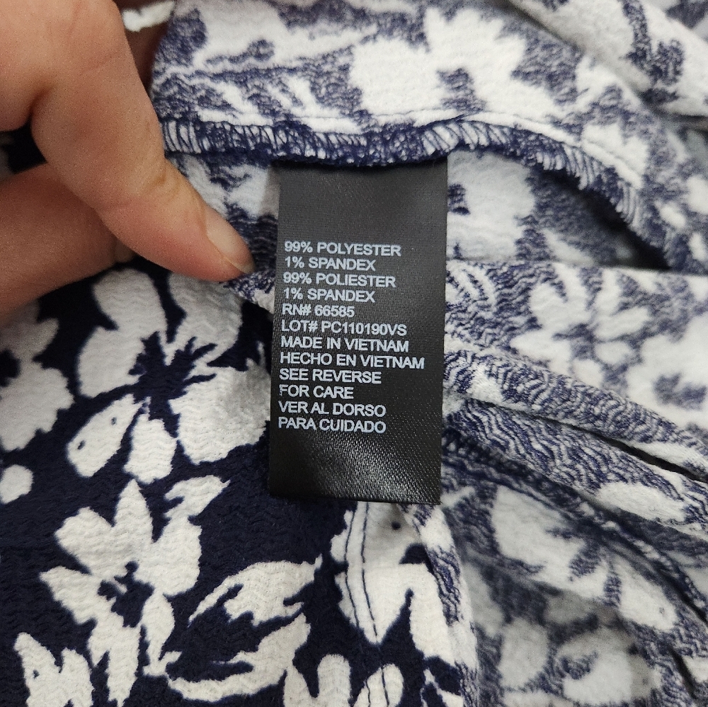 Perceptions Navy and White Floral Midi Dress - Picture 8 of 8